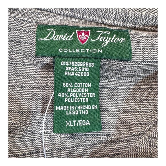 David Taylor Men’s Jacquard Polo Shirt 2XLT No Roll Colar Big & Tall 2XLT NEW - Picture 3 of 6